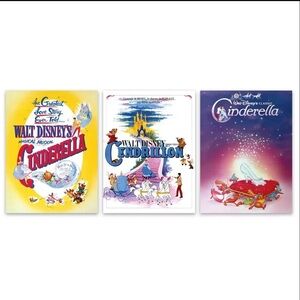 D23 Exclusive Cinderella 75th Anniversary Large Poster Set OF 3 LE 500